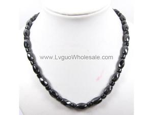 Mens Magnetic Hematite 6x12mm Swirl Beads Strands Necklace